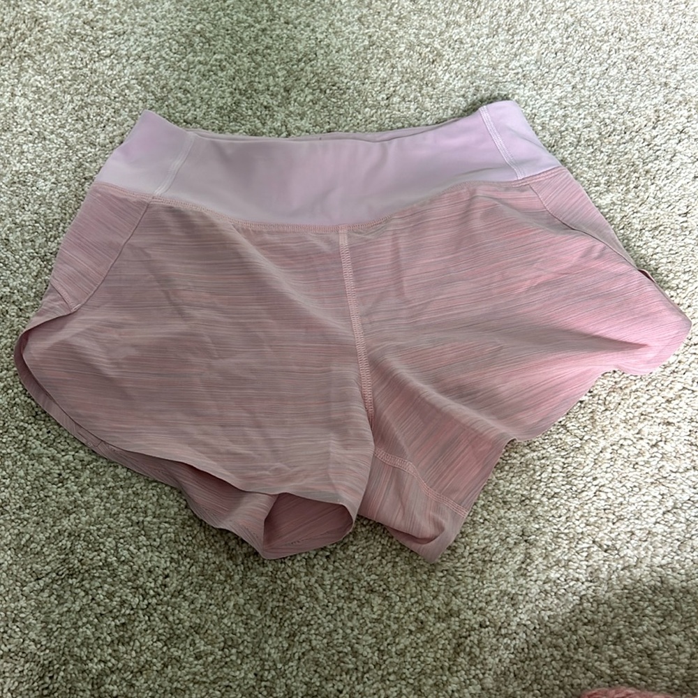 Athleta athletic shorts, very cute color, light pinkish with lines, size xxs